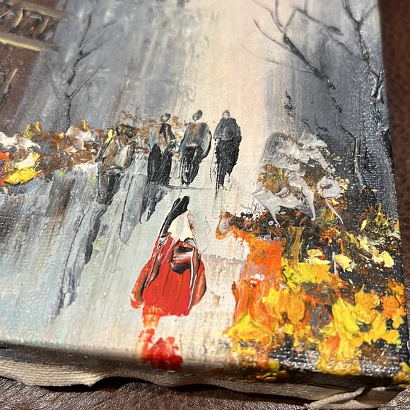 Impressionist Cityscape Vintage Oil Painting on Canvas. - Picture 5 of 6